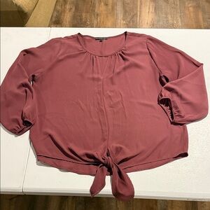 West Kei Mauve Tie-Front Blouse
